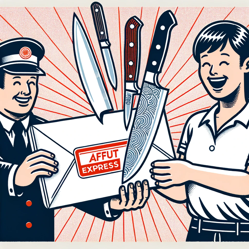 Le facteur vous rapporte vos couteaux affûtés, prêts à trancher