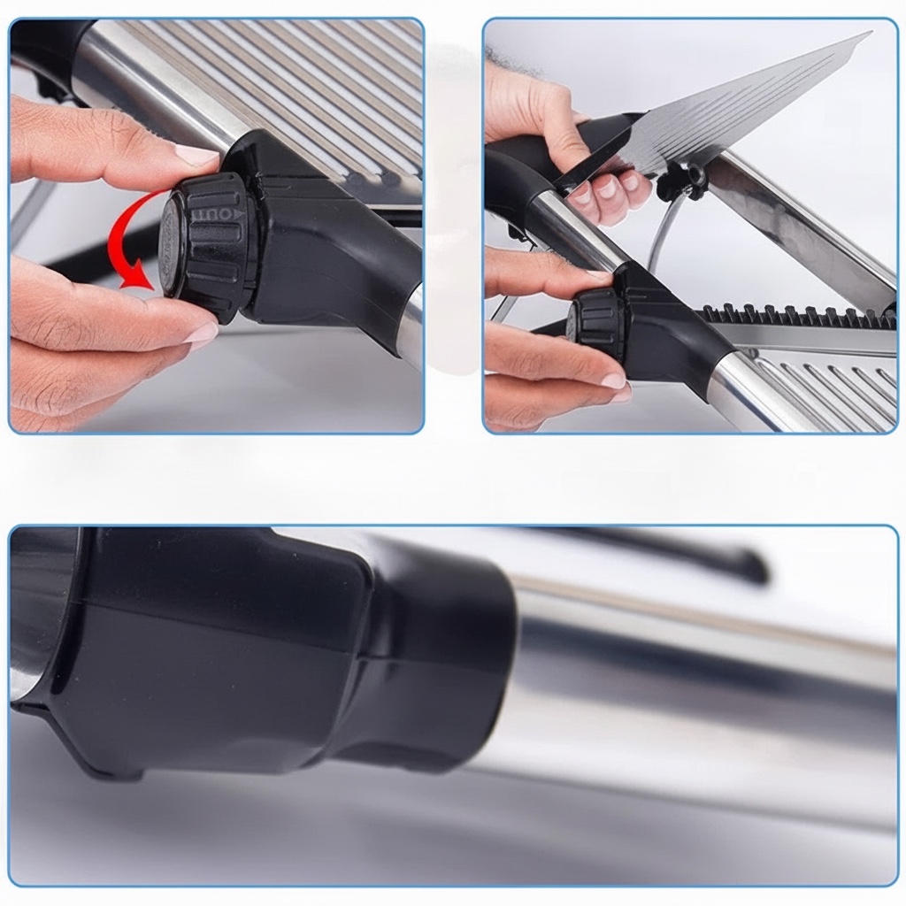 Mandoline de cuisine réglable en acier inoxydable, vue 4